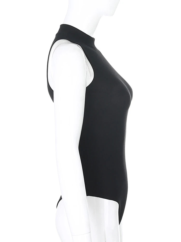 Damen Ärmellos Bodysuit – Harajuku, Y2K, Gothic, Slim Fit, Streetwear
