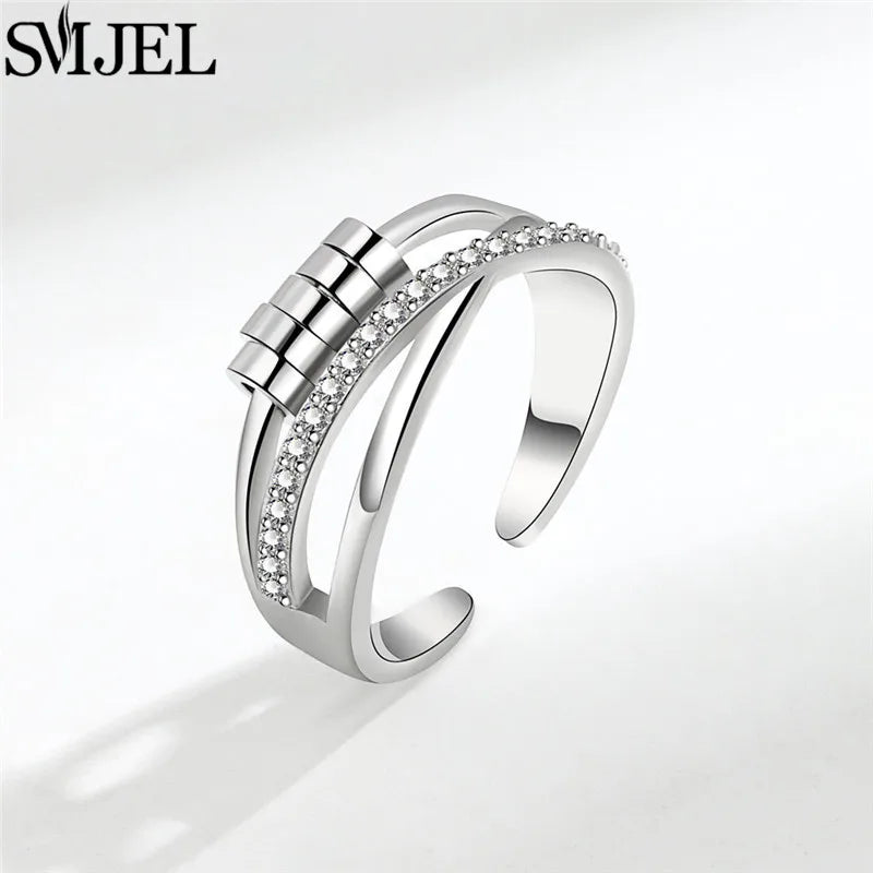 Punk Anti-Stress Spinner Ring – Verstellbar, Perlen, für Paare
