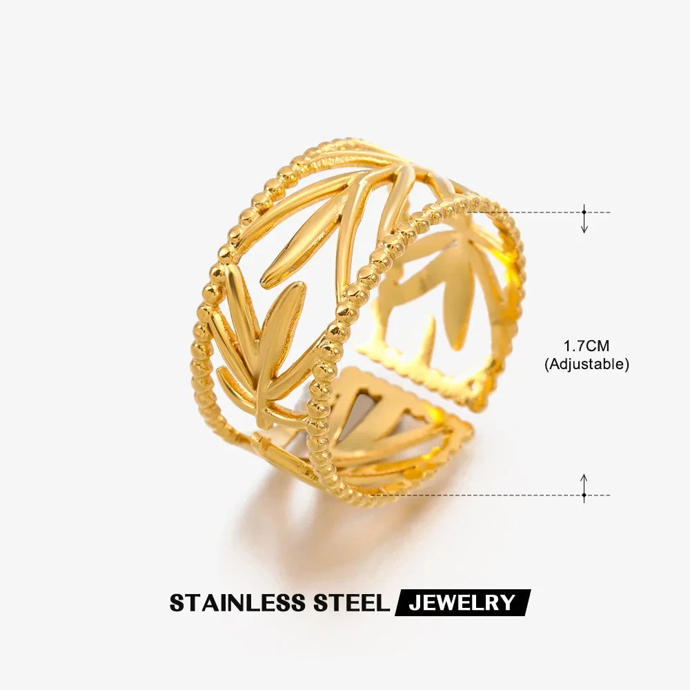 Edelstahl Ringe für Damen – 316L, Verstellbar, Muschel-Design