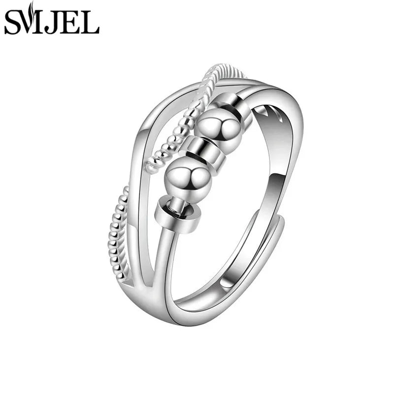 Punk Anti-Stress Spinner Ring – Verstellbar, Perlen, für Paare