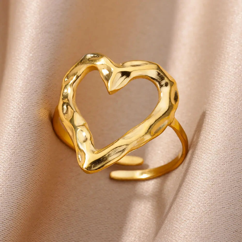 Edelstahl Ringe für Damen – 316L, Verstellbar, Muschel-Design