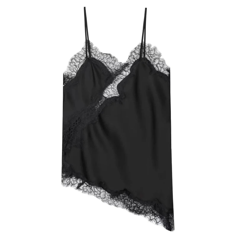 Damen Camisole Crop Top – Rückenfrei, Asymmetrisch, Sexy, Sommer