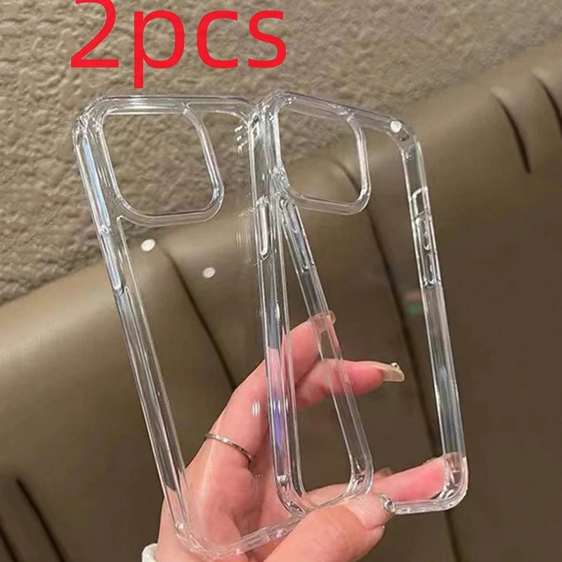 2er-Pack Acryl iPhone Schutzhülle – Transparent, Hochglanz – iPhone 7 bis 17