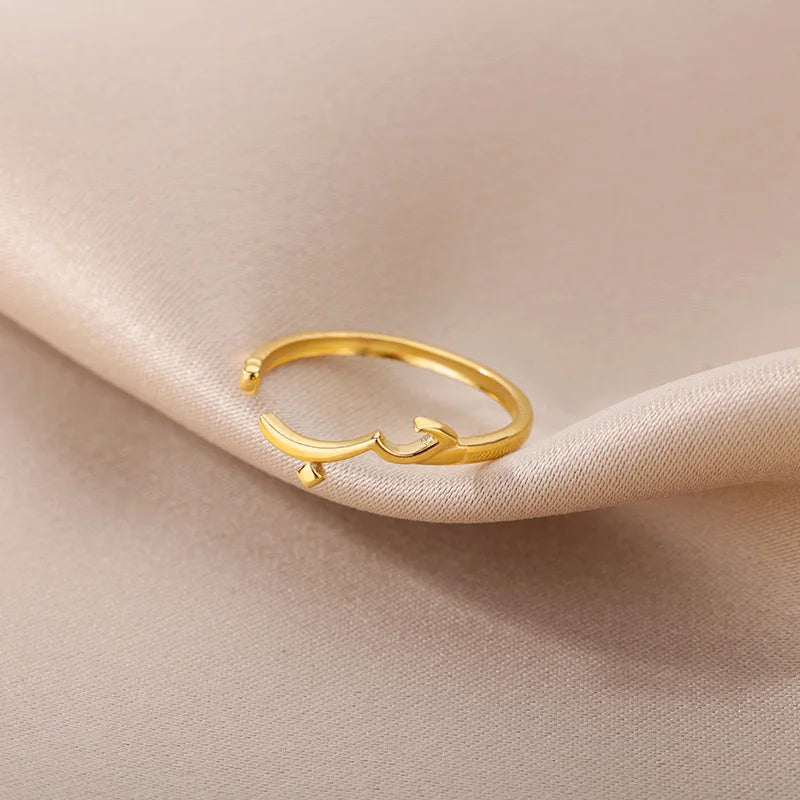 Edelstahl Liebesringe für Damen – Minimalistisch, Arabische Gravur