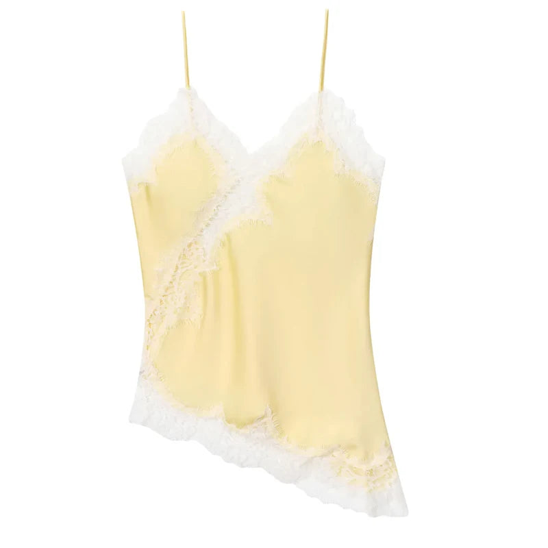 Damen Camisole Crop Top – Rückenfrei, Asymmetrisch, Sexy, Sommer