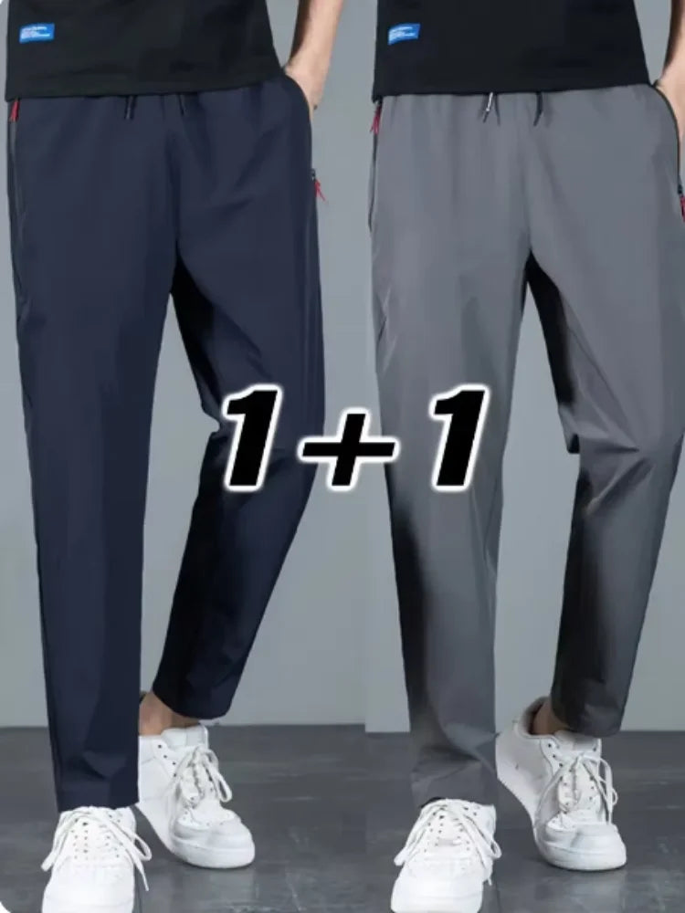 2er-Pack Herren Casual Hosen – Stretch, Elastischer Bund, Bequem