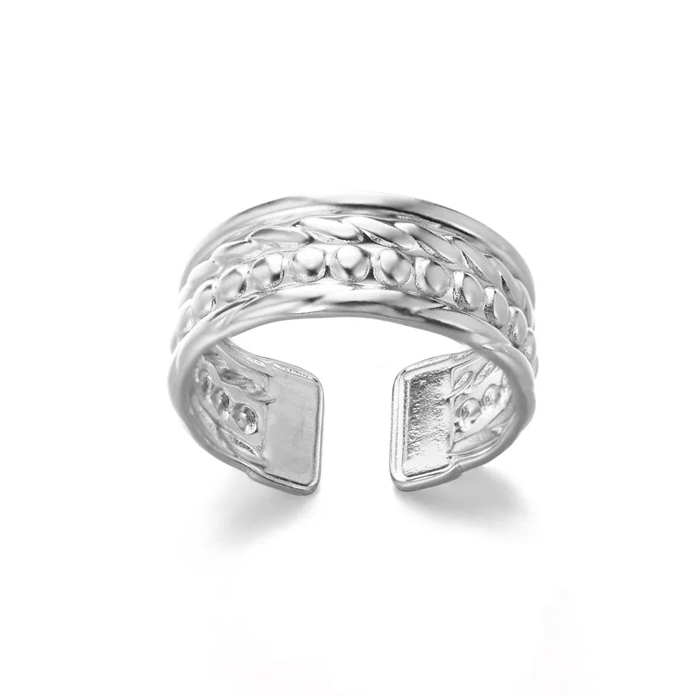 Edelstahl Ringe für Damen – 316L, Verstellbar, Muschel-Design
