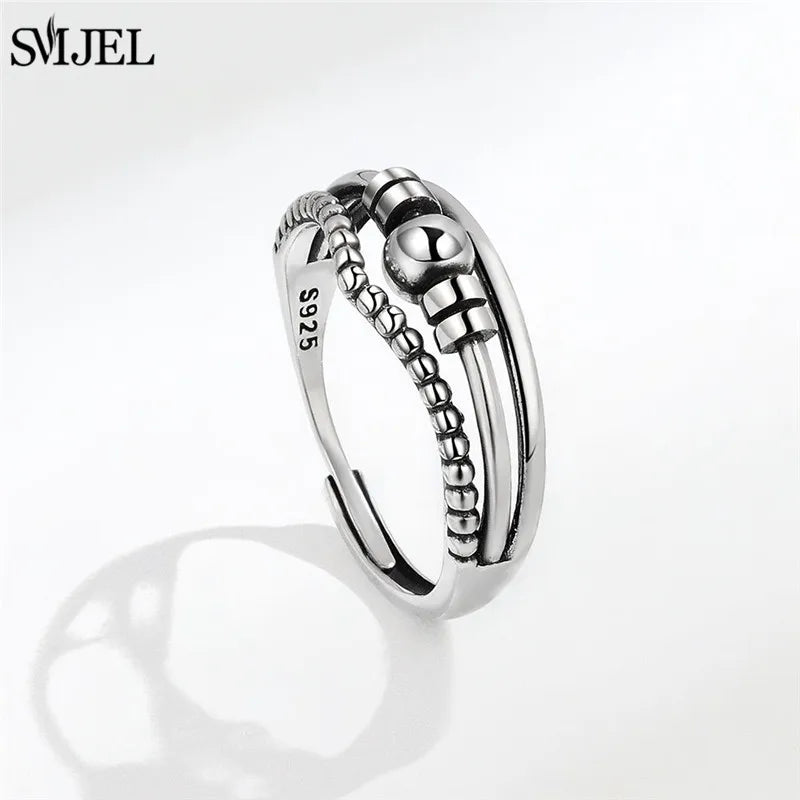 Punk Anti-Stress Spinner Ring – Verstellbar, Perlen, für Paare