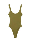 Skinny Ribbed Bodysuits for Women, O Neck, Straps, Snap-Button, Female Playsuits, Sexy Fashion