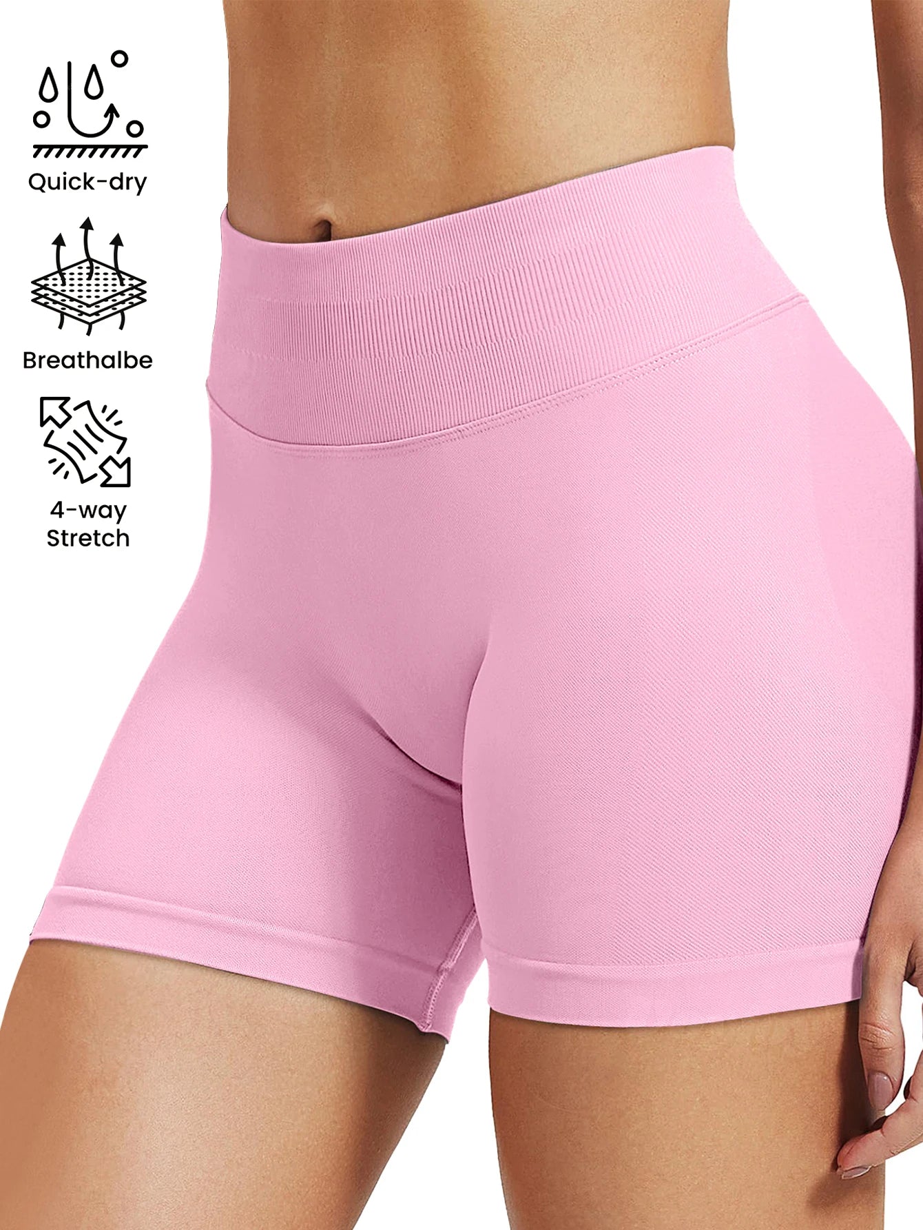 Pilates High‑Stretch Knit Shorts – Medium‑Intensity Training Fit with Peach‑Lift Design