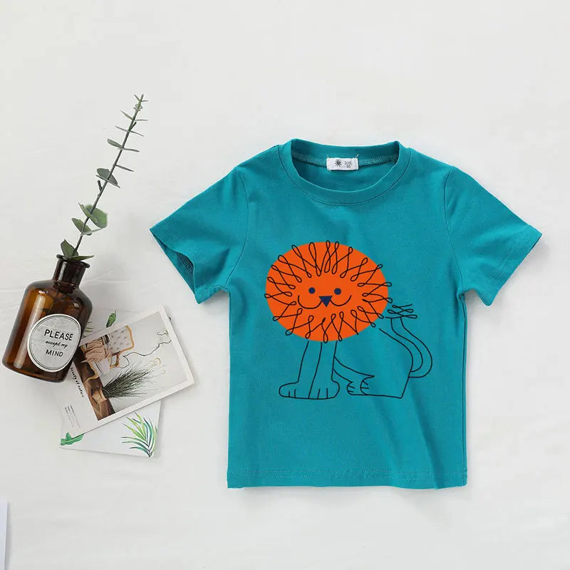 Kids T-shirt Summer 2026 Tops for Boys Short-sleeve Girls Shirts Cartoon Children Blouse Baby Tees Toddler Outerwear Clothes