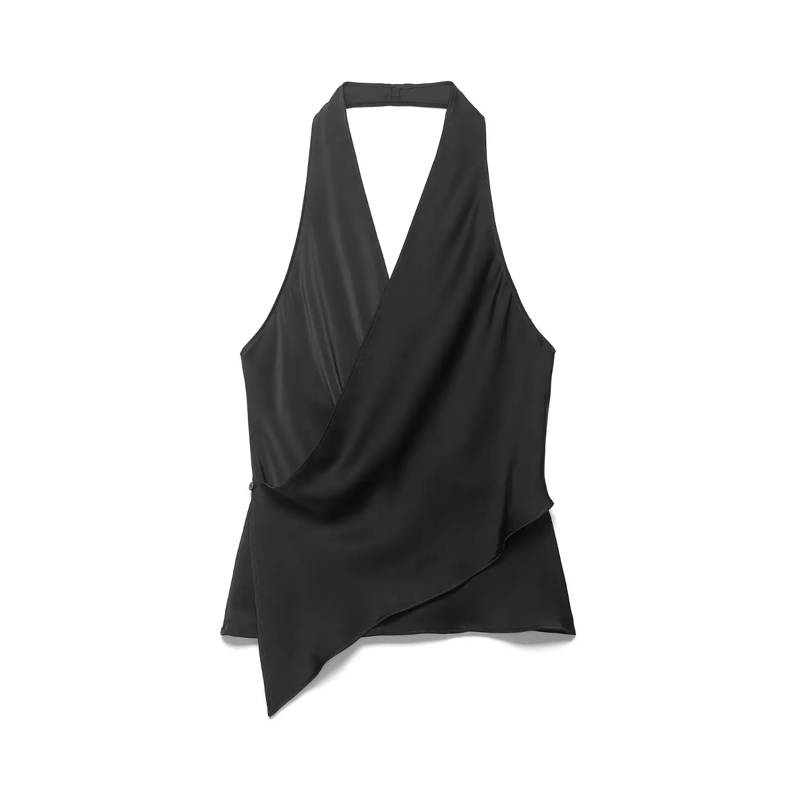 HH Women Trend Polka Dot Halter Tops Sexy Backless Sleeveless V Neck Cami Top Asymmetrical Hem Summer Casual Streetwear Vests