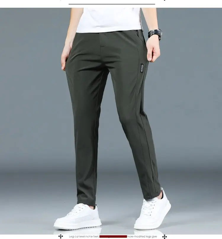 Ice Silk Herren Hose – Sommer, Casual, Atmungsaktiv, Slim Fit