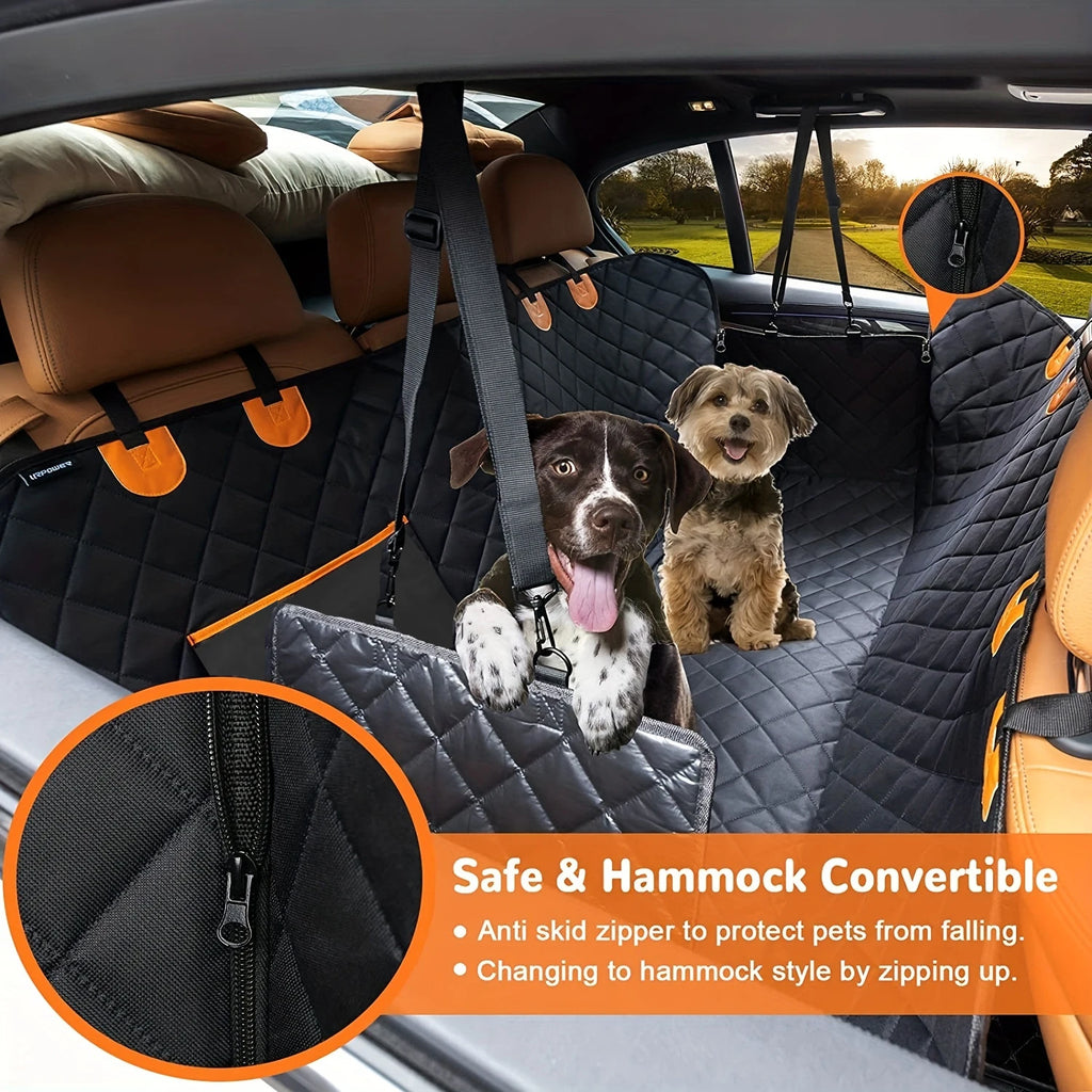 Hunde Autositzabdeckung – Wasserdicht, Kratzfest, Hängematte für Rücksitz