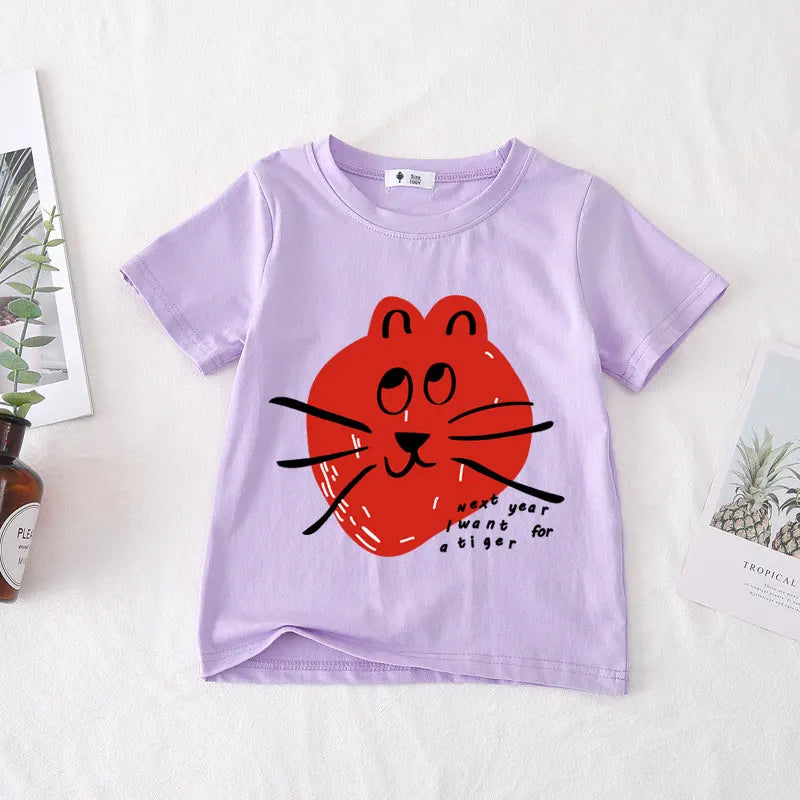 Kids T-shirt Summer 2026 Tops for Boys Short-sleeve Girls Shirts Cartoon Children Blouse Baby Tees Toddler Outerwear Clothes