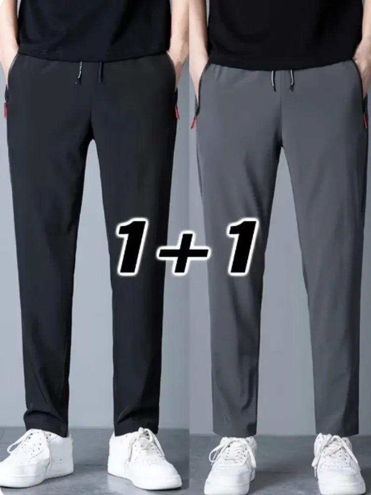 2er-Pack Herren Casual Hosen – Stretch, Elastischer Bund, Bequem