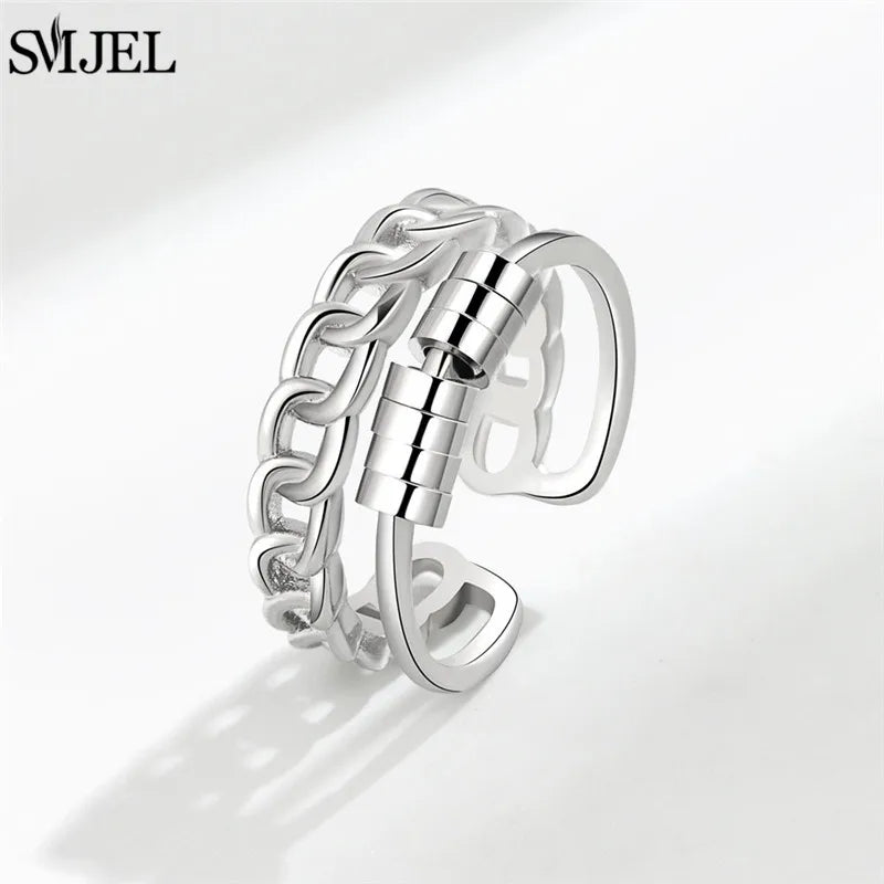 Punk Anti-Stress Spinner Ring – Verstellbar, Perlen, für Paare