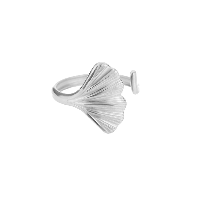 Edelstahl Ringe für Damen – 316L, Verstellbar, Muschel-Design
