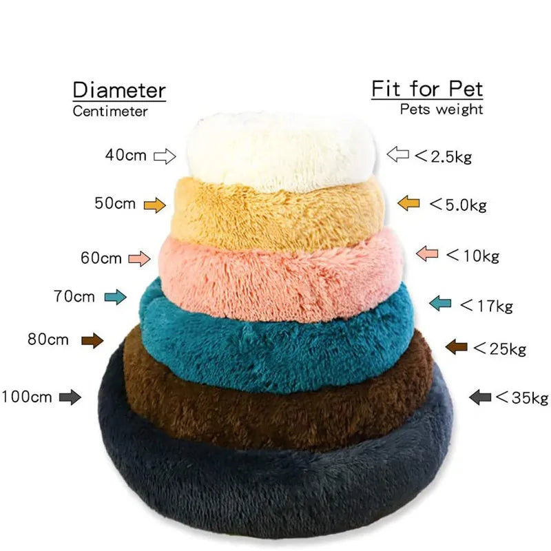 Rundes Haustierbett 40–110cm – Super Weich, für Hunde & Katzen