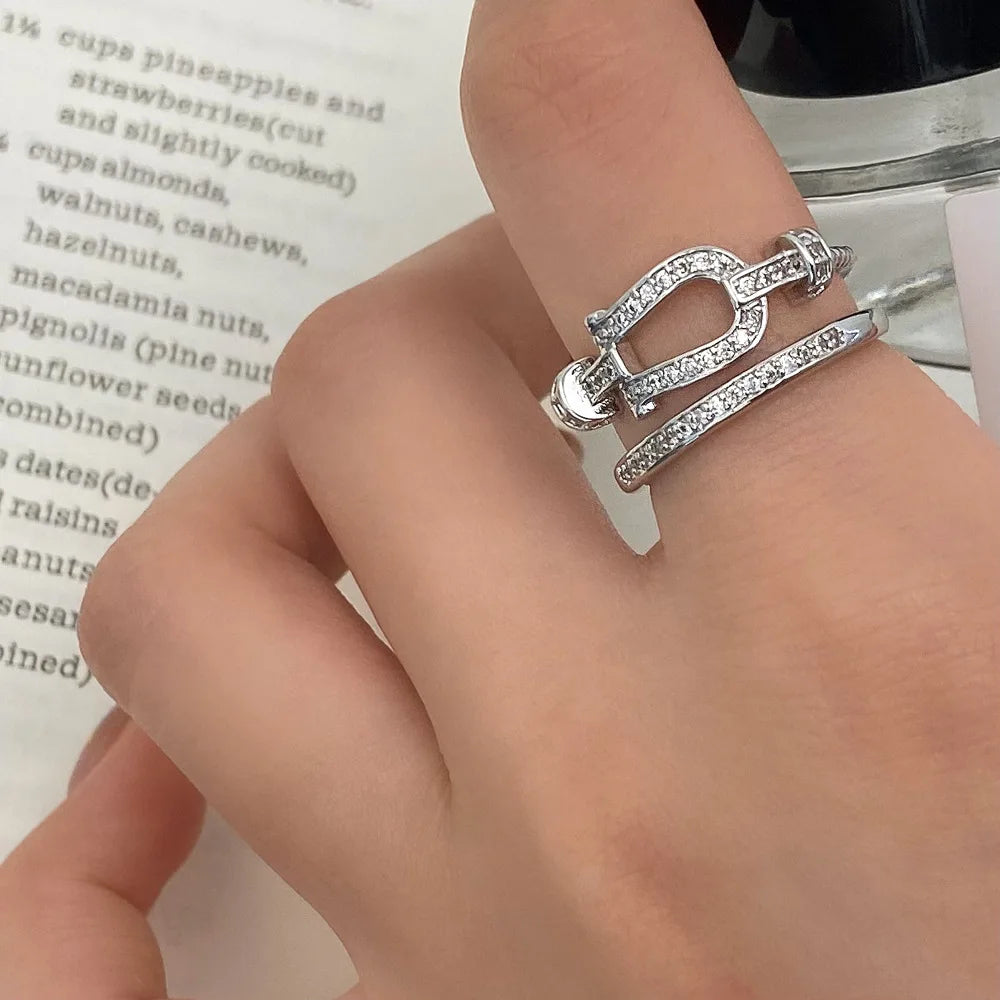 Korean Style Doppelring für Damen – Trendy, Zweischichtig, INS