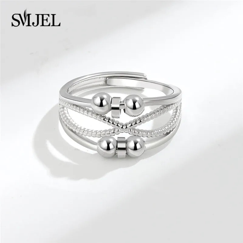 Punk Anti-Stress Spinner Ring – Verstellbar, Perlen, für Paare