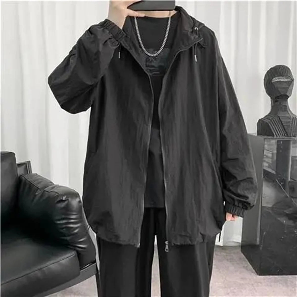 Men's Fashion New Clothing Modest Cover Up Summer Lightweight Breathable Loose Fit Outdoor Office Appropriate Sun Protection