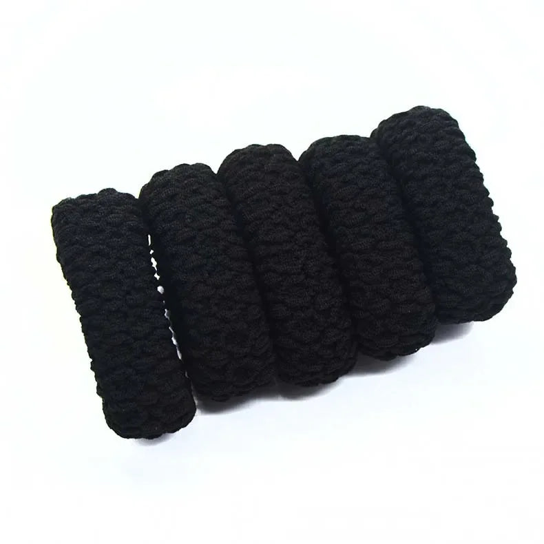 Schwarze Haargummis Set – Gummiband Haarringe für Damen & Herren
