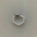 Perlenring für Damen – Korean Style, Herz-Design, Verstellbar