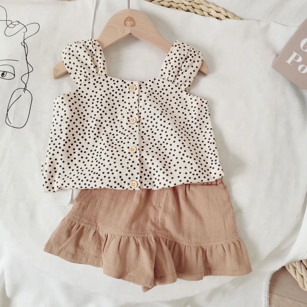 Fashion Baby Girls Clothes Sets Cotton Cute Toddler Kids Sleeveless 2 Pieces suits Summer