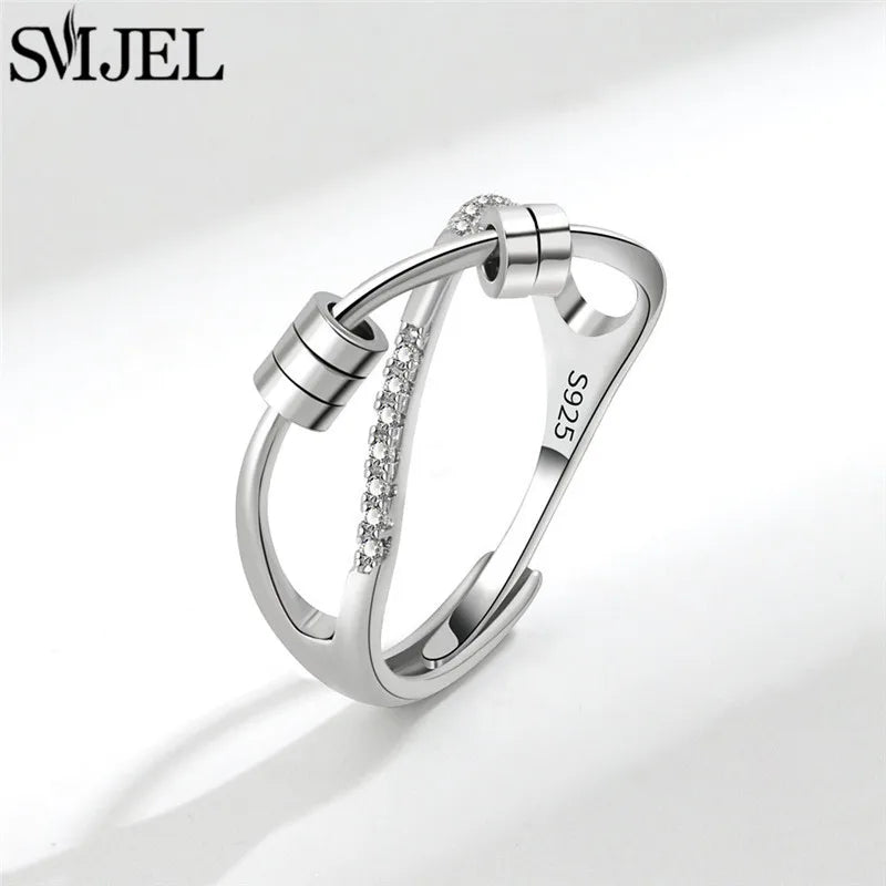Punk Anti-Stress Spinner Ring – Verstellbar, Perlen, für Paare
