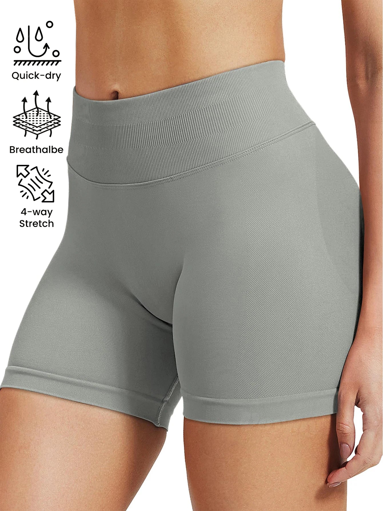 Pilates High‑Stretch Knit Shorts – Medium‑Intensity Training Fit with Peach‑Lift Design