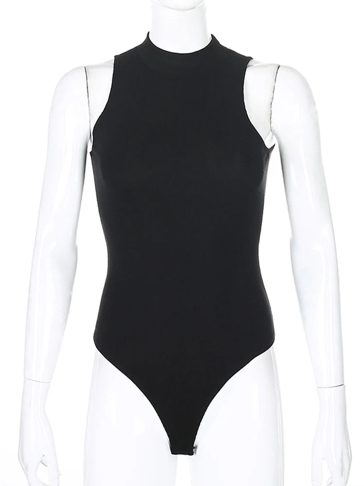 Damen Ärmellos Bodysuit – Harajuku, Y2K, Gothic, Slim Fit, Streetwear