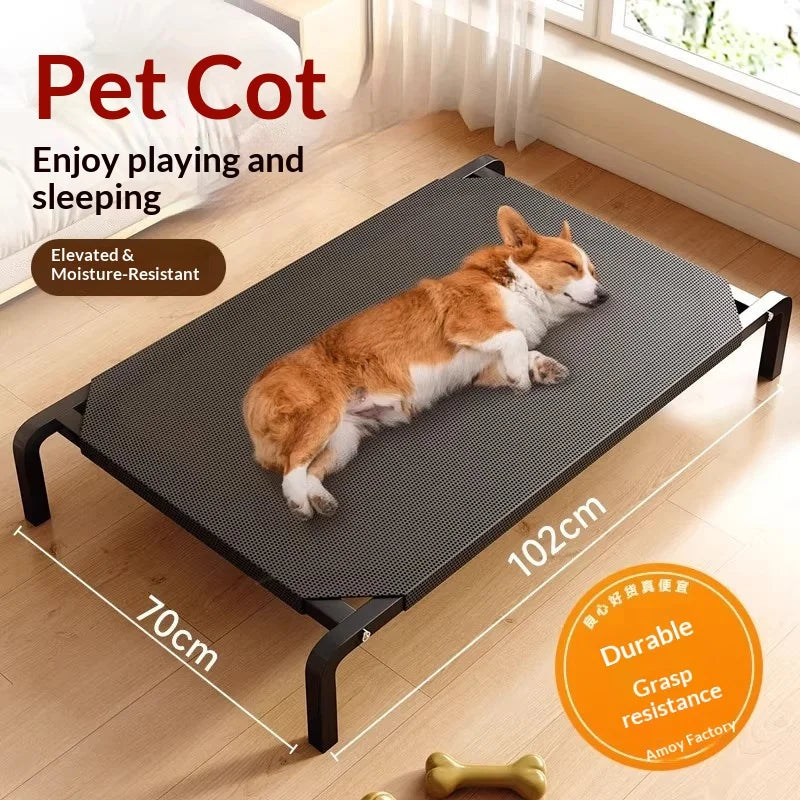 Erhöhtes Hundebett – Atmungsaktiv, Für alle Jahreszeiten, Outdoor & Indoor