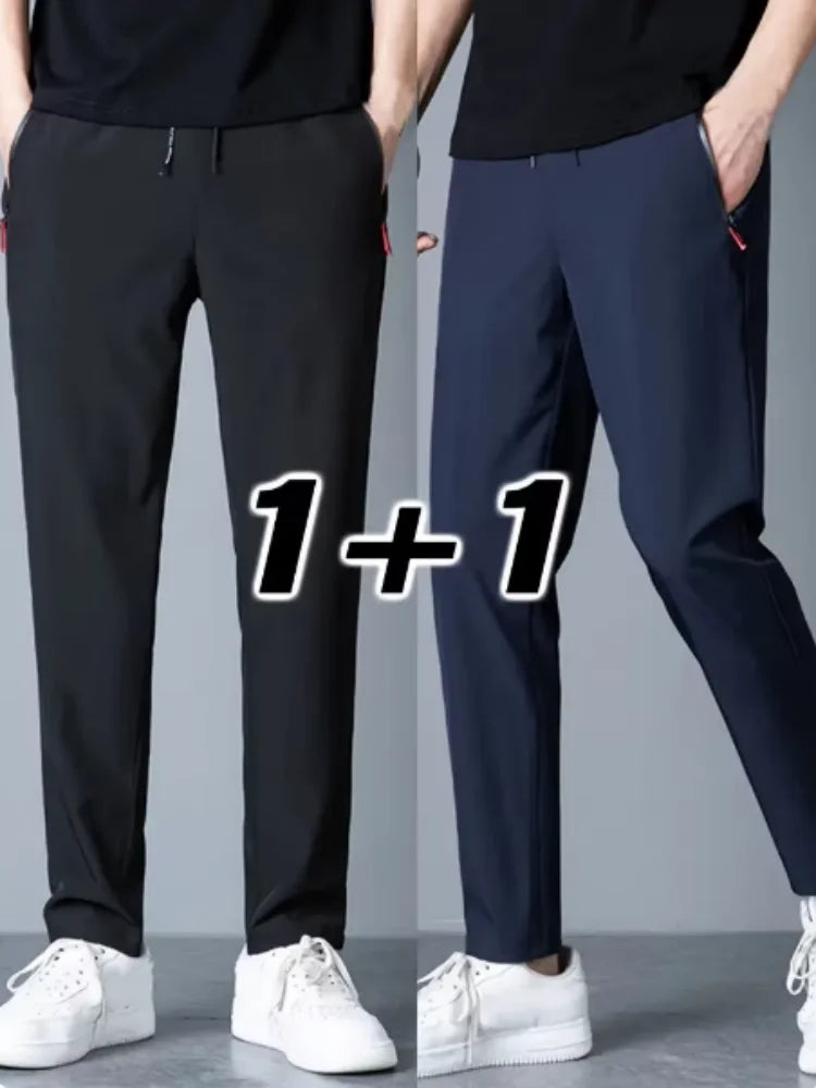 2er-Pack Herren Casual Hosen – Stretch, Elastischer Bund, Bequem