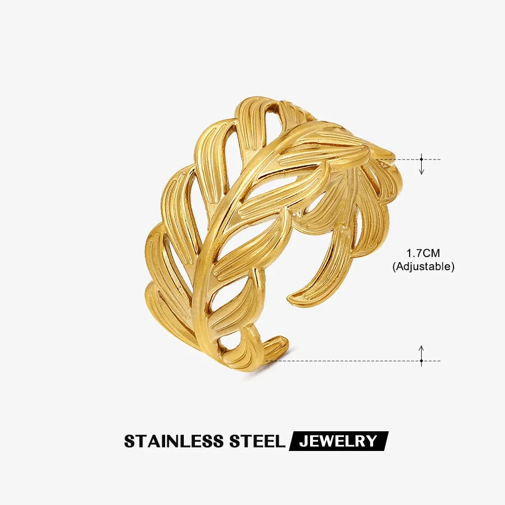 Edelstahl Ringe für Damen – 316L, Verstellbar, Muschel-Design