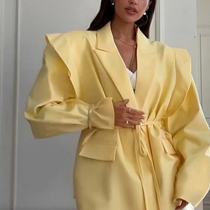 Damen Blazer – Elegant, Tailliert, Schulterpolster, Frühling & Herbst