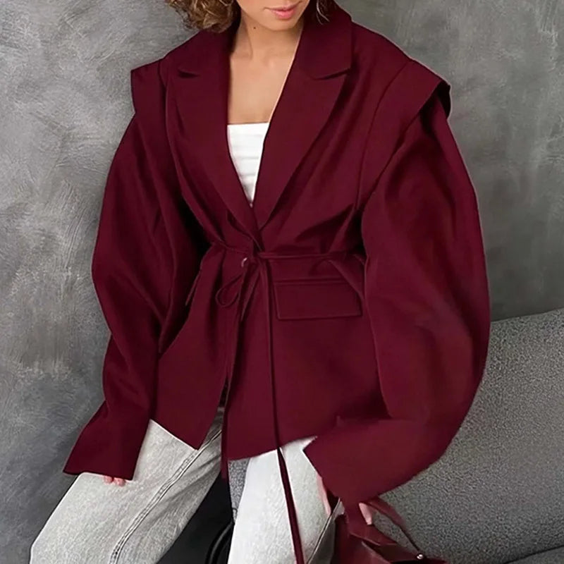 Damen Blazer – Elegant, Tailliert, Schulterpolster, Frühling & Herbst
