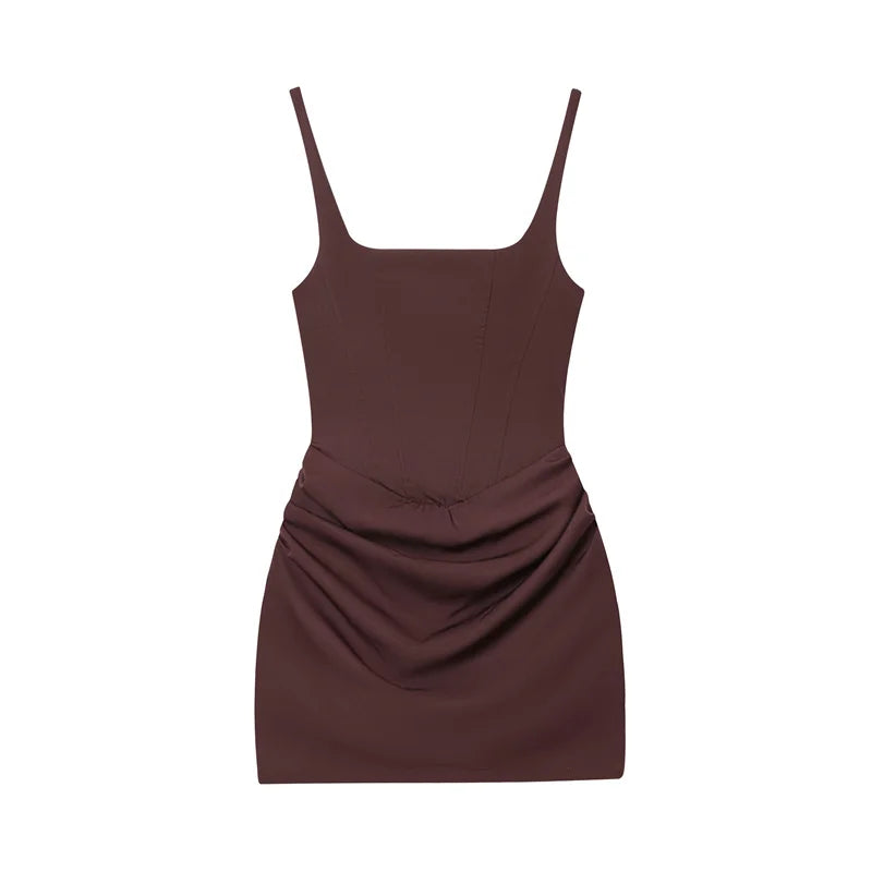 Damen Bodycon Minikleid – Träger, Sexy, Schnürdetails, Herbst 2025