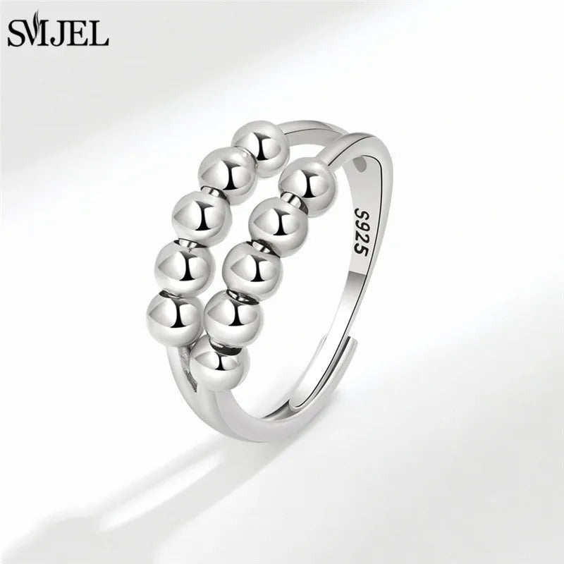 Punk Anti-Stress Spinner Ring – Verstellbar, Perlen, für Paare