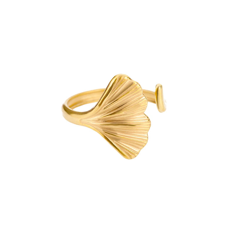 Edelstahl Ringe für Damen – 316L, Verstellbar, Muschel-Design