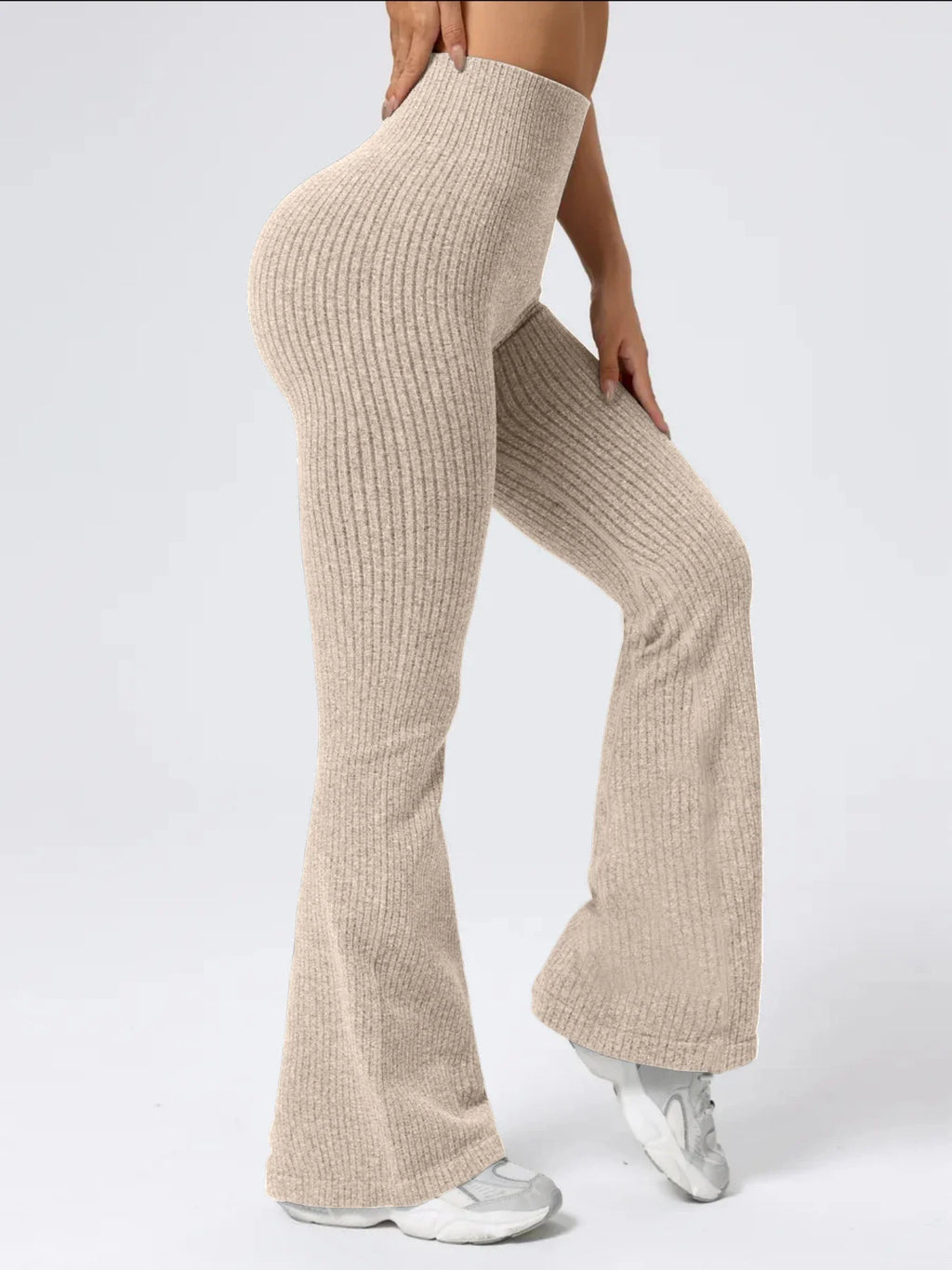 High‑Waist Stretch Bell‑Bottom Pants for Women – Slim Fit Workout & Casual Wear