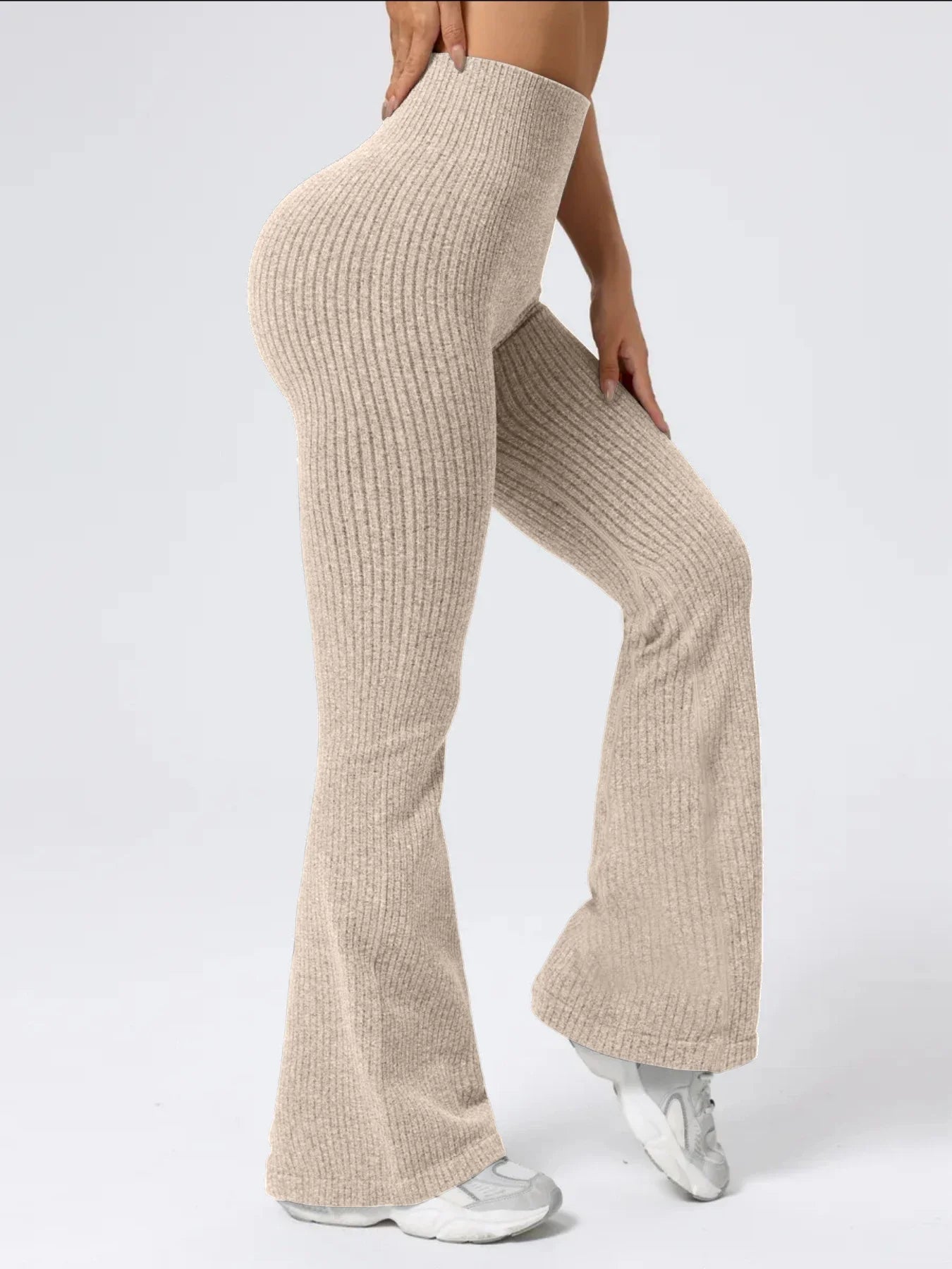 High‑Waist Stretch Bell‑Bottom Pants for Women – Slim Fit Workout & Casual Wear