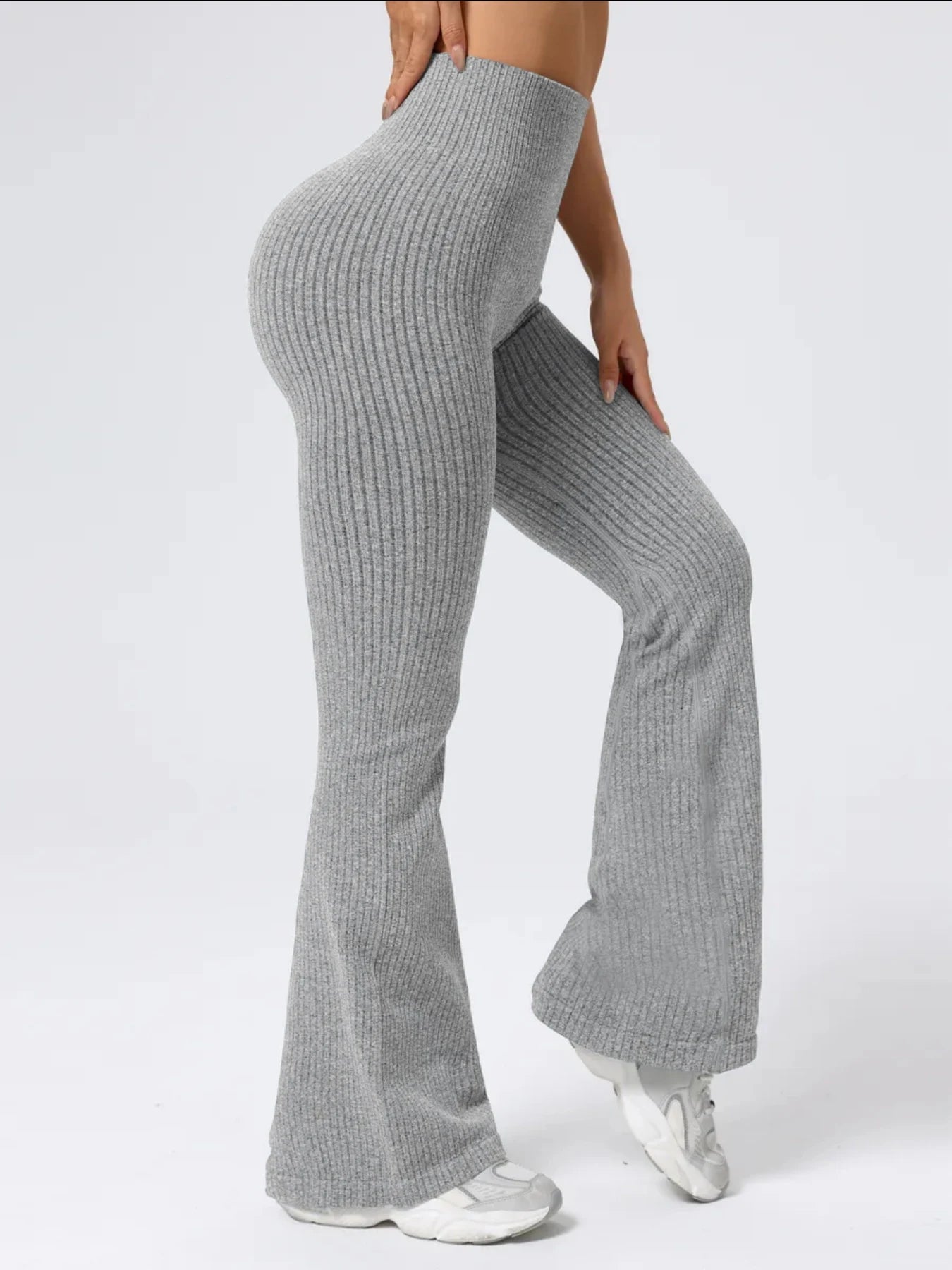 High‑Waist Stretch Bell‑Bottom Pants for Women – Slim Fit Workout & Casual Wear
