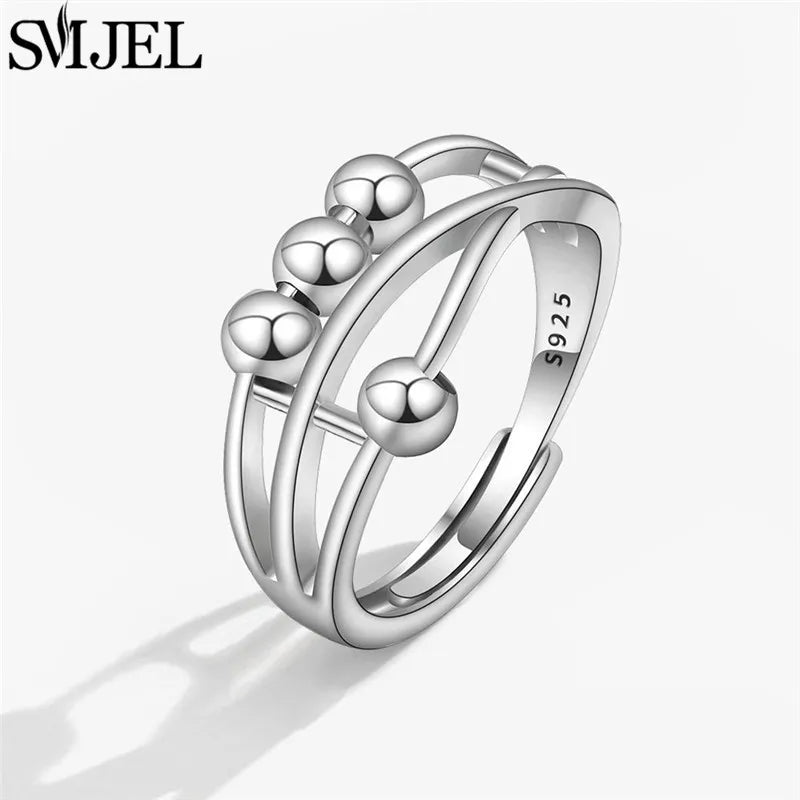 Punk Anti-Stress Spinner Ring – Verstellbar, Perlen, für Paare
