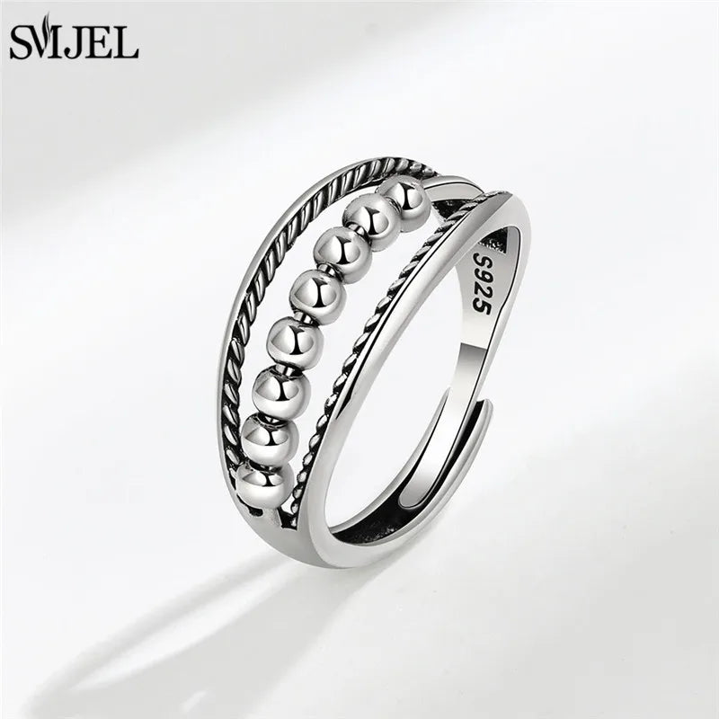 Punk Anti-Stress Spinner Ring – Verstellbar, Perlen, für Paare