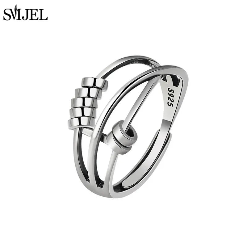 Punk Anti-Stress Spinner Ring – Verstellbar, Perlen, für Paare