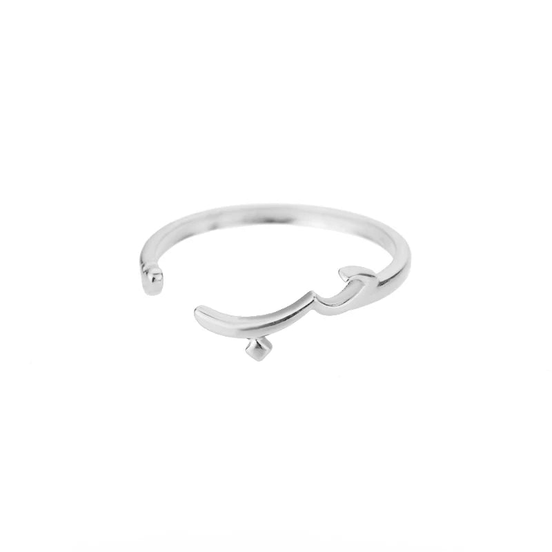 Edelstahl Liebesringe für Damen – Minimalistisch, Arabische Gravur