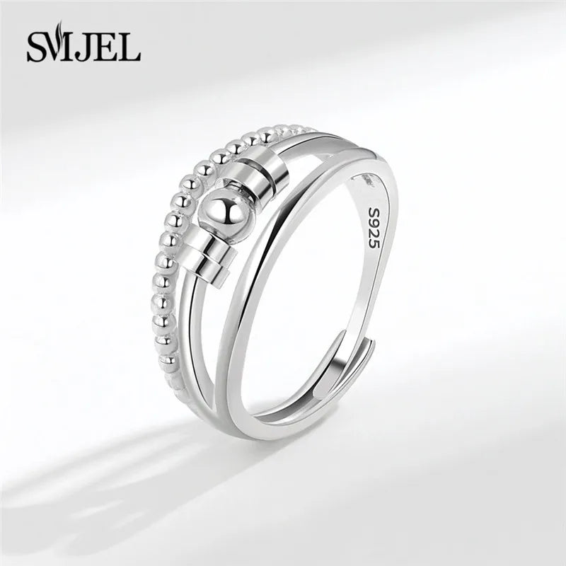 Punk Anti-Stress Spinner Ring – Verstellbar, Perlen, für Paare