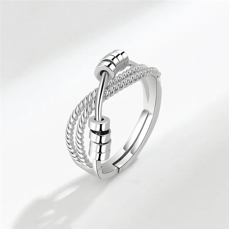Punk Anti-Stress Spinner Ring – Verstellbar, Perlen, für Paare