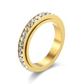 Anti-Stress Spinner Ring für Damen – 4mm, Edelstahl, Gold & Silber, Zirkonia